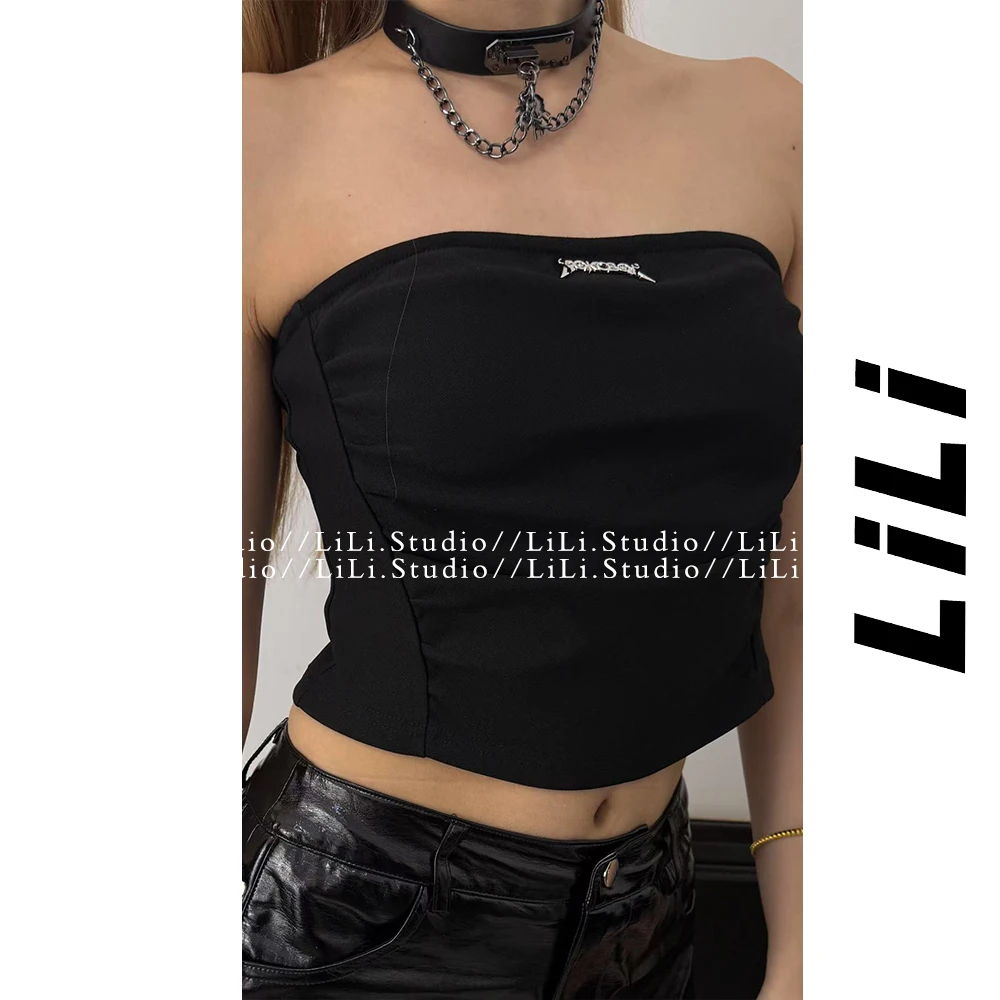 【李里家福利】美式辣妹抹胸带防滑条