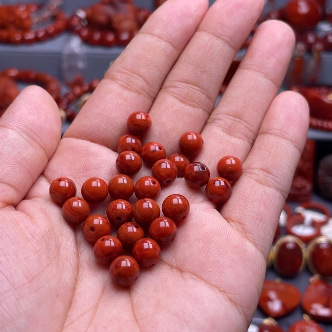 s***r南红玛瑙未镶嵌珠宝奇石配饰7mm