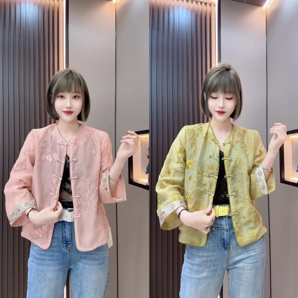 敏宝儿➕8935夏季新中式薄款刺绣时尚国风气质