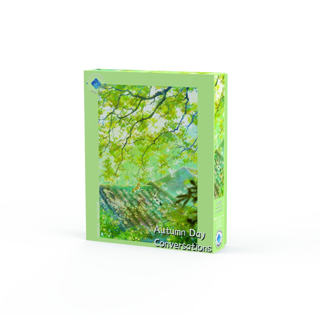 图图叮当500片拼图秋日叙语蓝卡材质解压益智类拼图玩具礼物