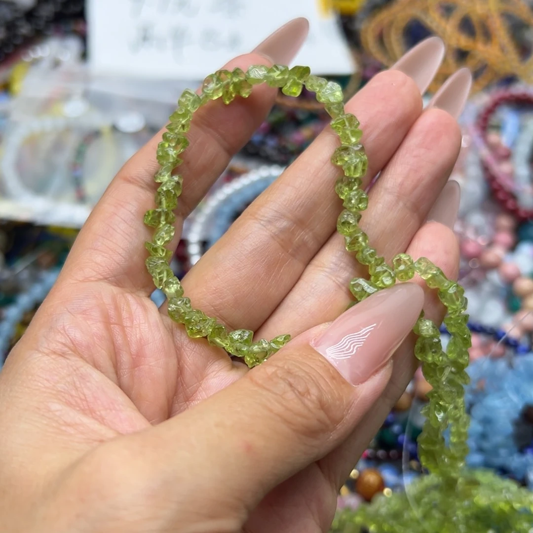 烟晶手链未镶嵌橄榄石碎石延长链