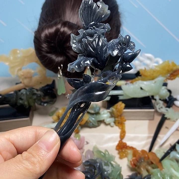 @****岫玉未镶嵌发簪发簪