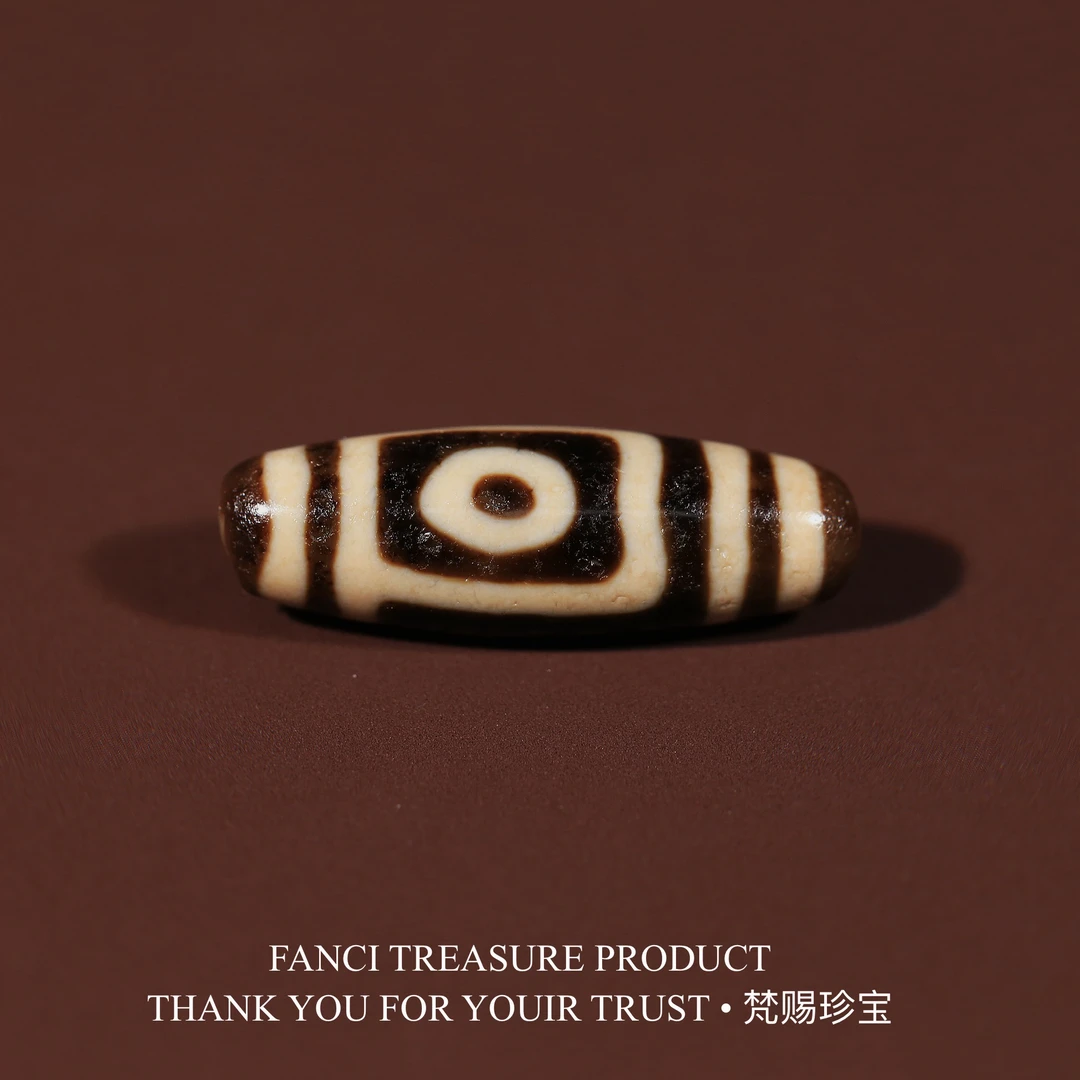 梵赐珍宝·【上肯老超顶料】一代老台湾地门二眼37.9x12.3mm天珠x