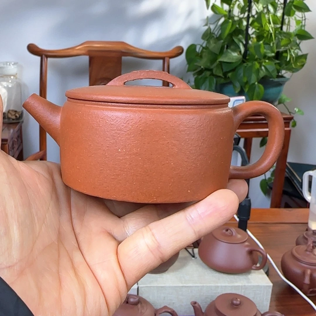 紫砂茶壶汉瓦大红泥