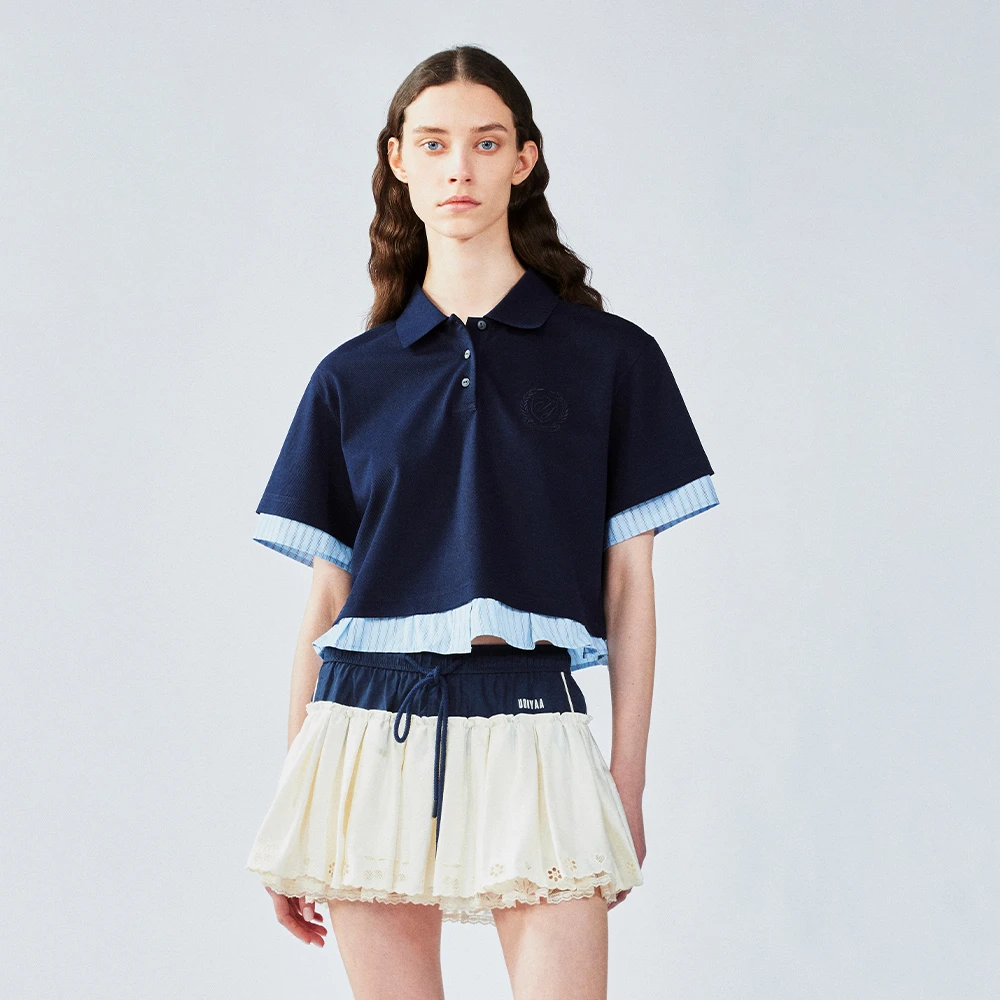 UOOYAA/乌丫2025夏新款「随便穿」衬衫POLO假两件T恤UY25222T154132