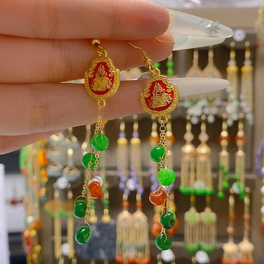 翡翠合金耳饰翡翠