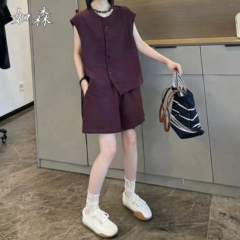 时尚洋气休闲两件套2025夏季大码胖MM高级时髦气质通勤运动套装女