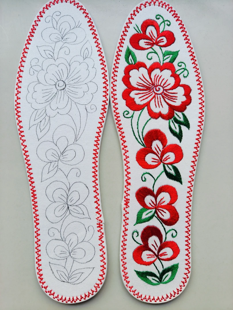 空心绣纯棉半成品鞋垫