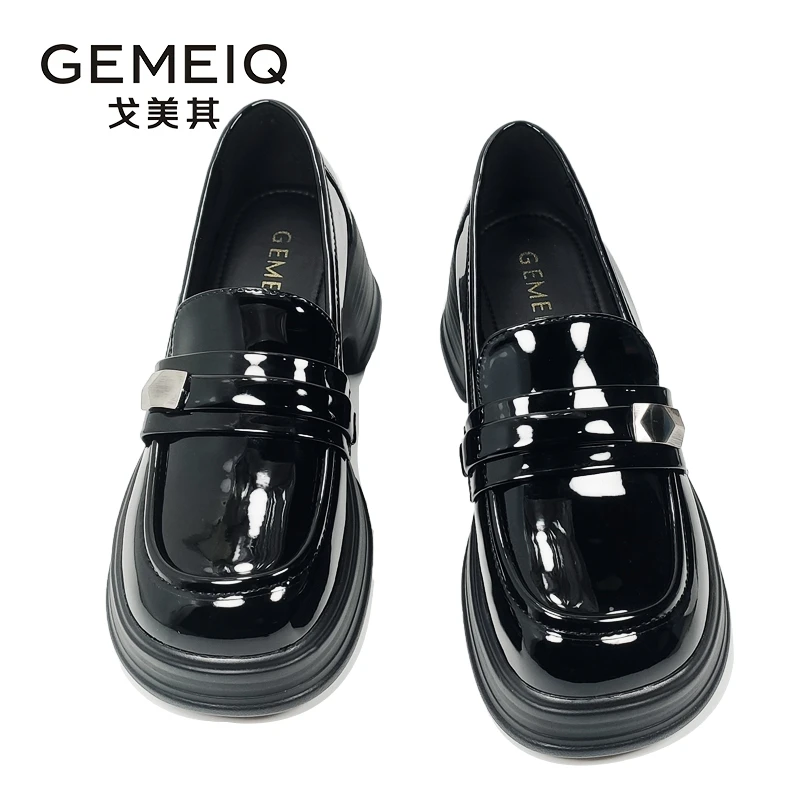 戈美其商场同款2025年春季新款女鞋舒适乐厚底福鞋百搭15201291