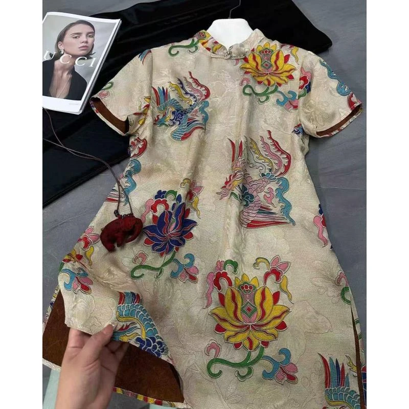 凤鸣--中式国风气质时尚百搭夏季复长款日常穿搭显瘦文艺奥黛裙