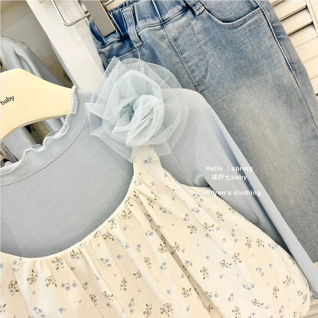 女童套装2025春秋季新款儿童可爱吊带上衣1215岁秋16岁男童套装