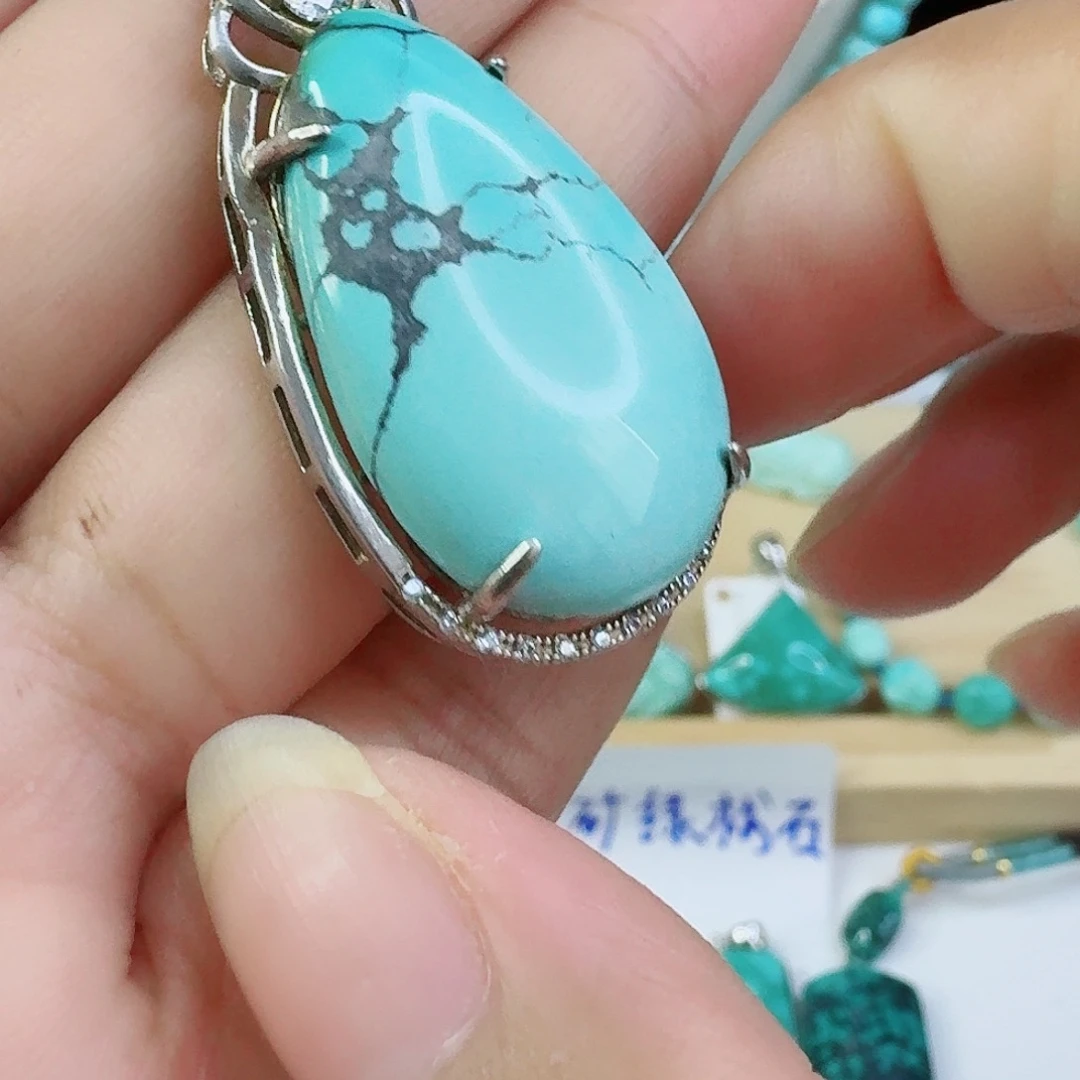 绿松石银S925镶嵌珠宝奇石