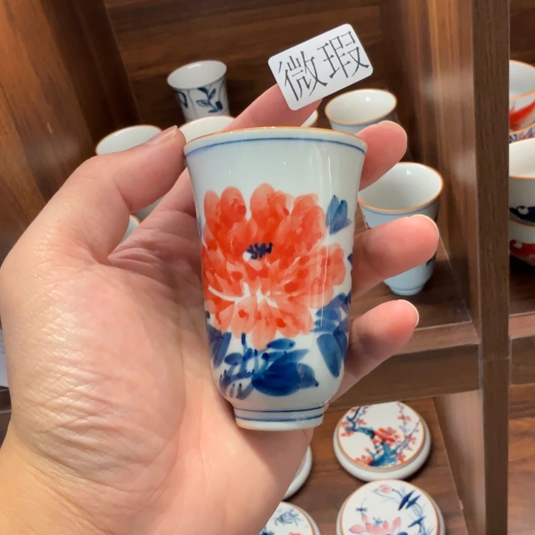 釉下手绘茶具微瑕