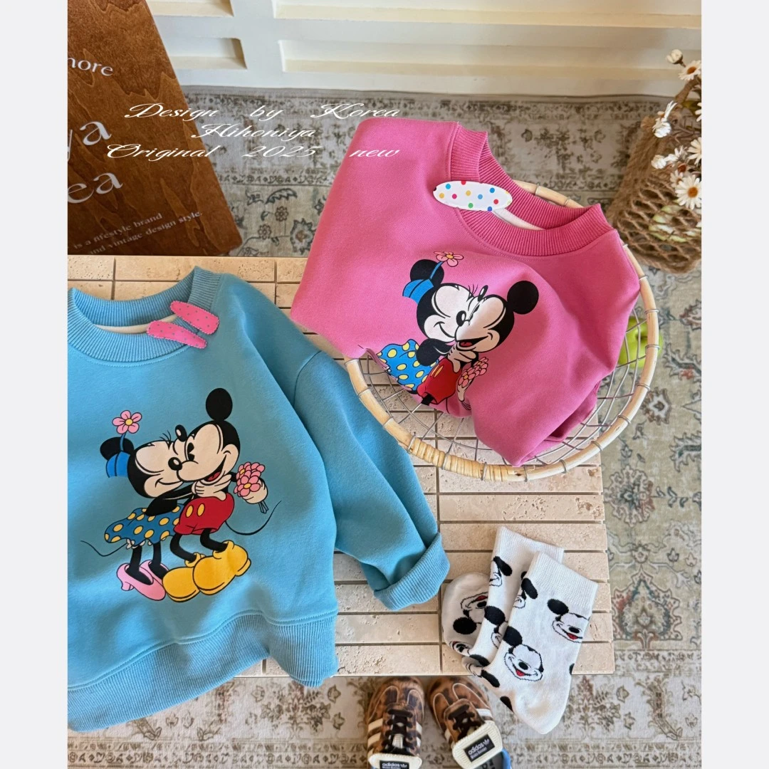 【恋爱小奇】三Hihoniya~2025秋季亲子卡通米奇宽松柔软舒适卫衣