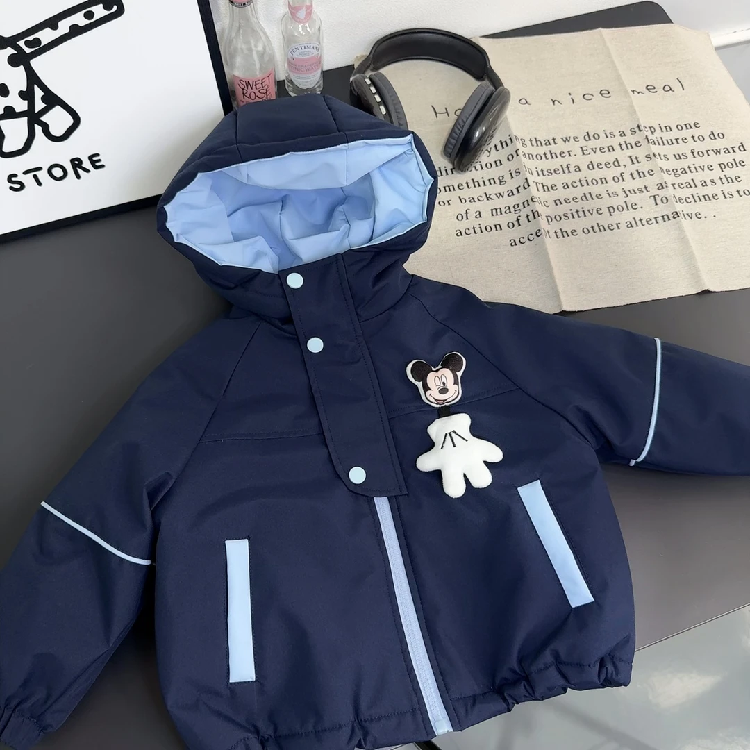 儿童夹棉外套2025年新款男女童百搭米奇休闲宽松加厚棉服ML-443
