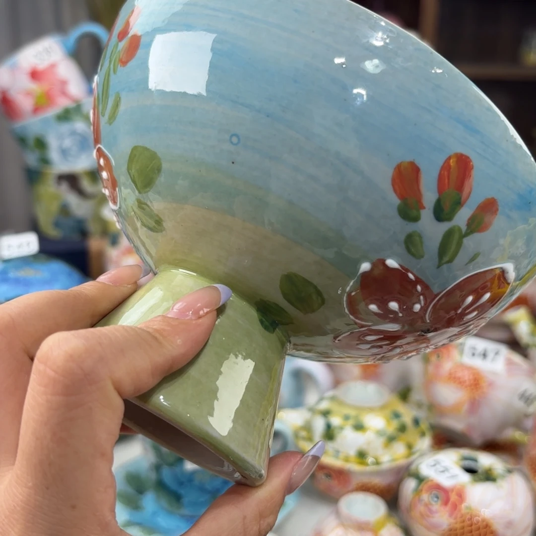 瓷片景德镇手绘高温釉下彩陶瓷茶具