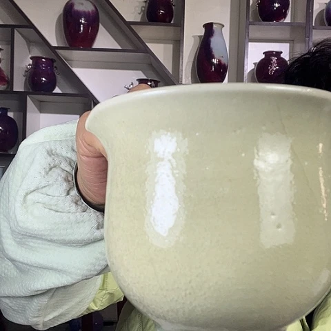 瓷片喂**喂钧瓷手工艺品杯子
