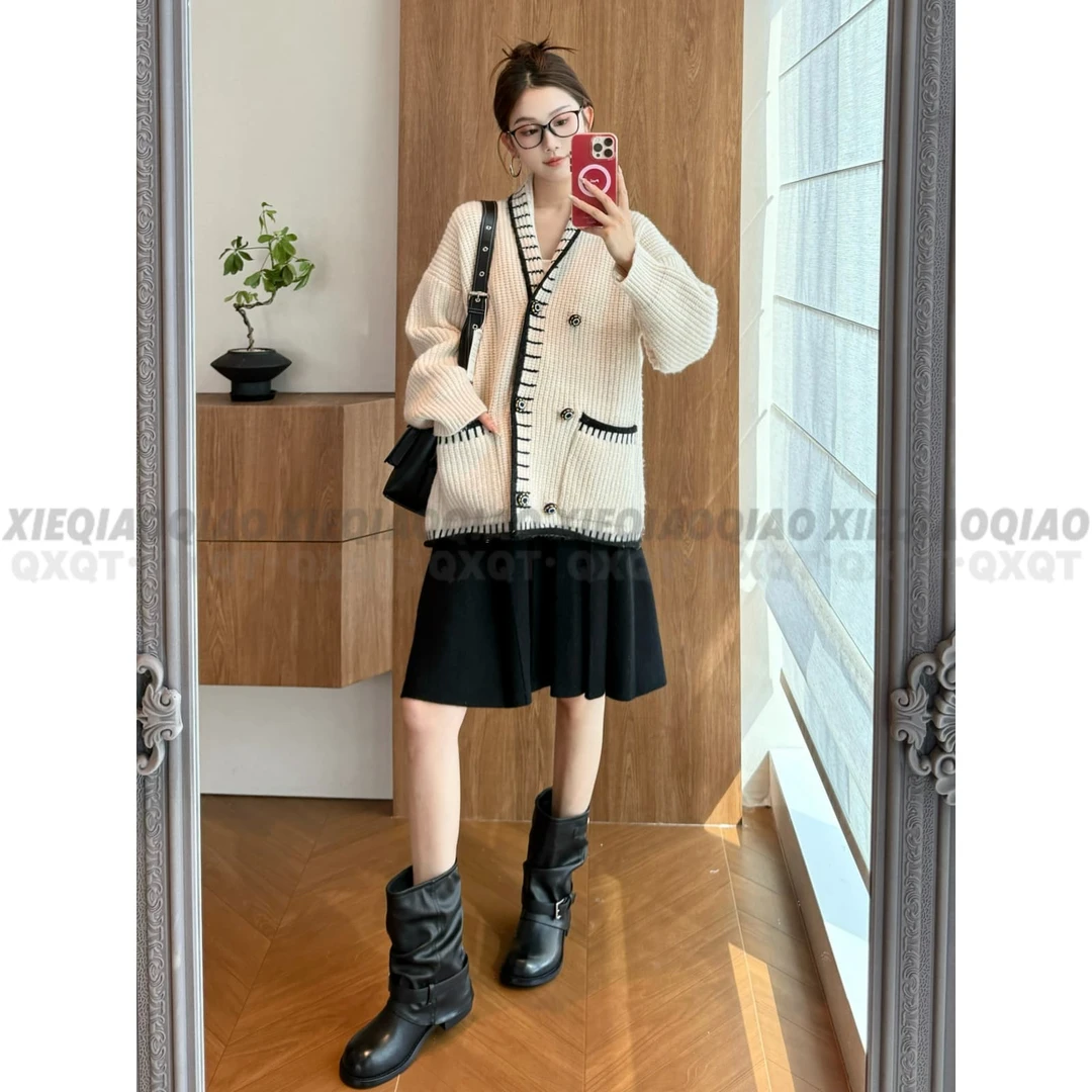 谢荞荞「雅奢基调」早秋季新款小众百褶设计侧拉链休闲中款西裤