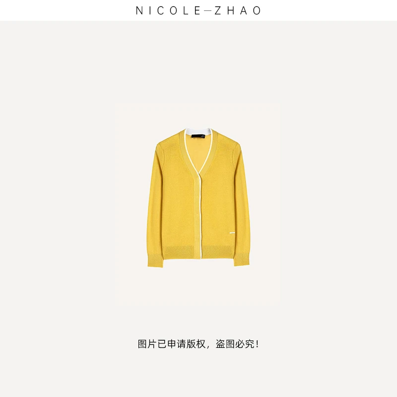 【贵姐NICOLE】高端设计师意大利进口LP款V领长袖开衫Y20020
