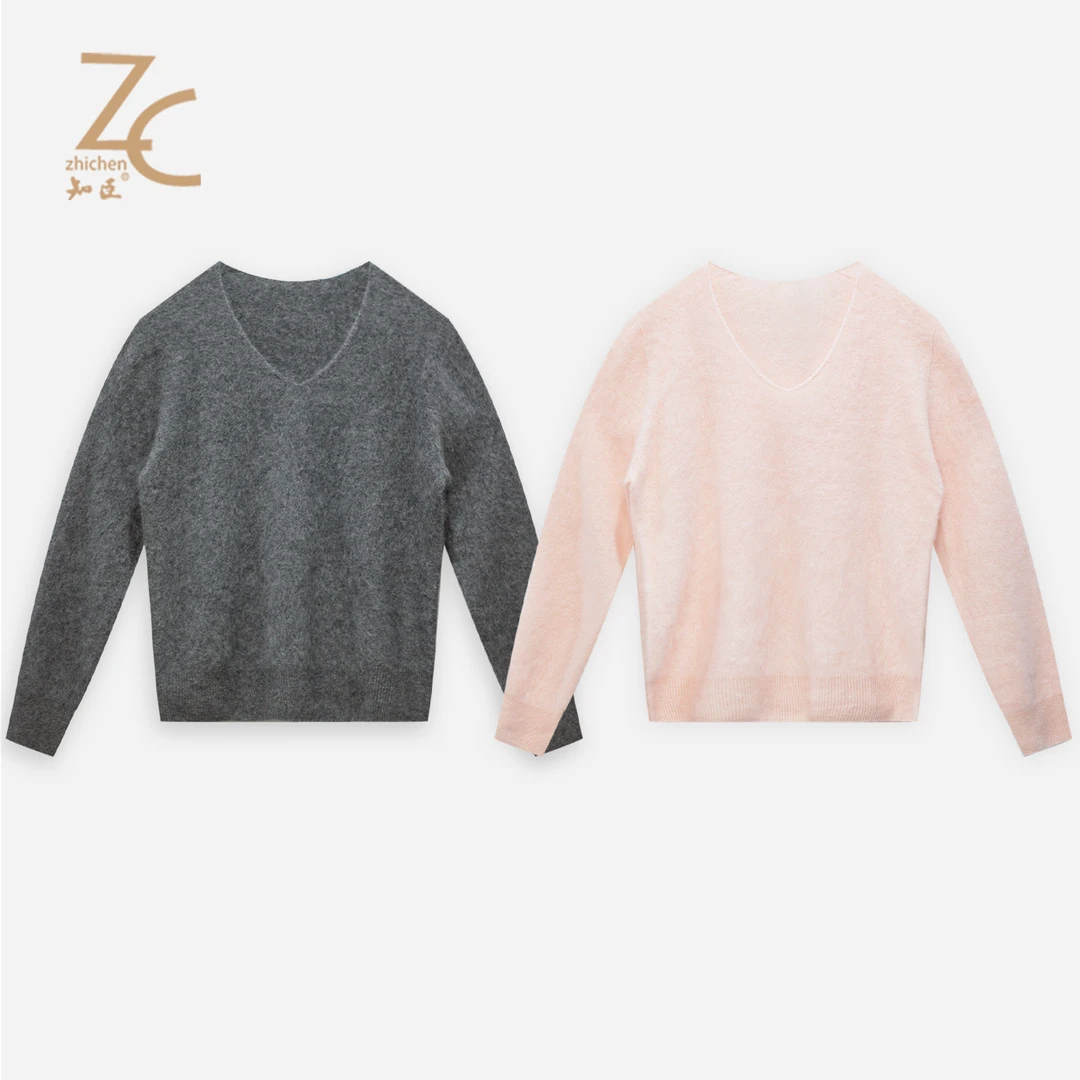 知臣初冬新品 多色休闲甜美套头拉毛针织衫女 T25654003