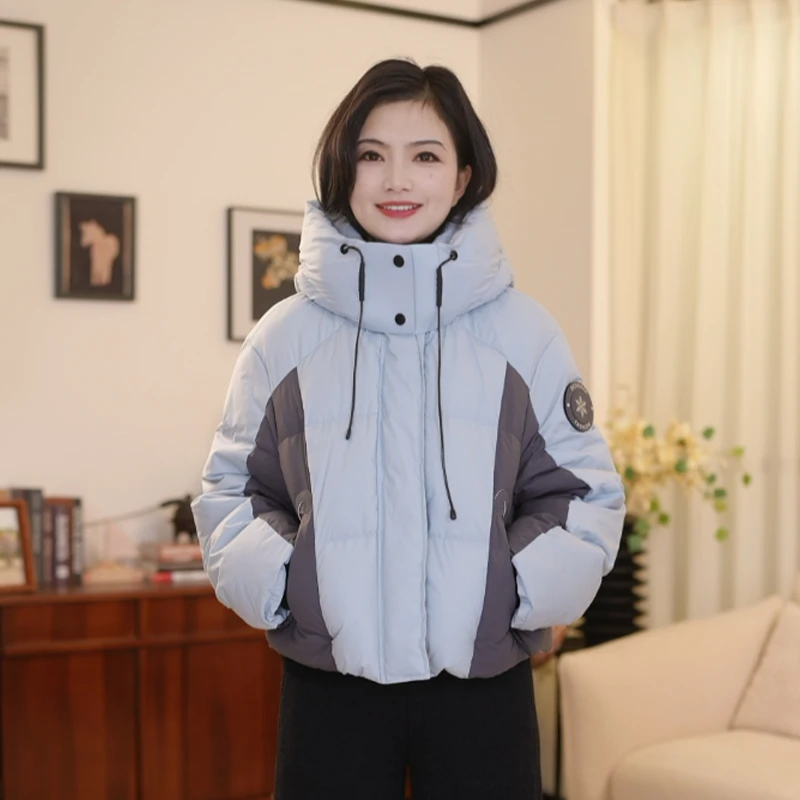 枫竺阿楠anan 寻梦奇缘 90白鸭绒休闲撞色抽绳冲锋羽绒服女冬外套