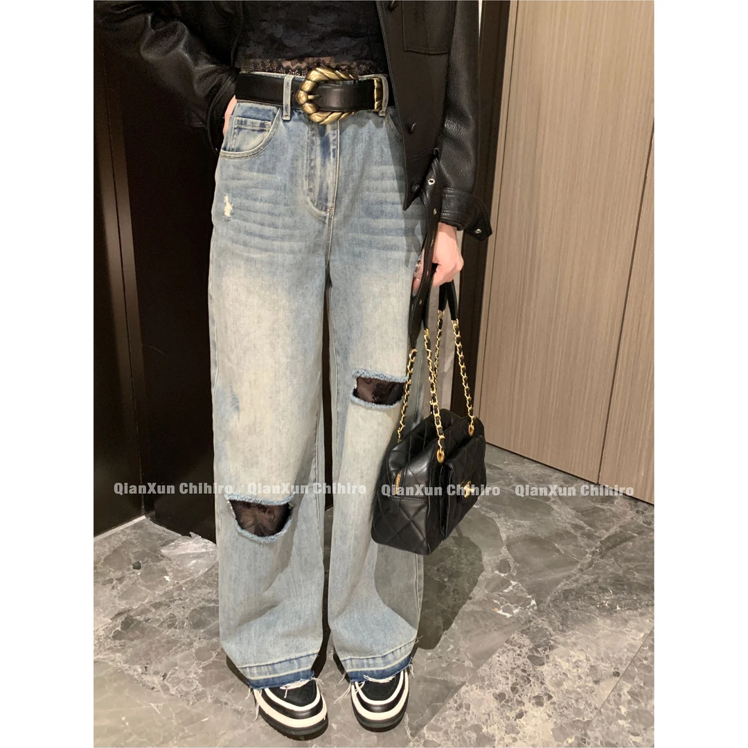 【千寻严选】秋季时尚气质百搭洋气休闲小众减龄牛仔裤QXQ5NZK7331A