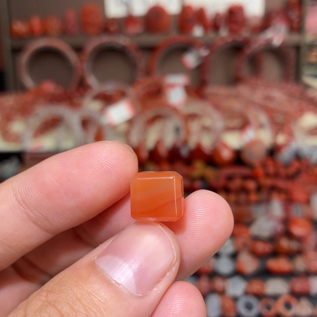 南红玛瑙未镶嵌颈饰方糖10+