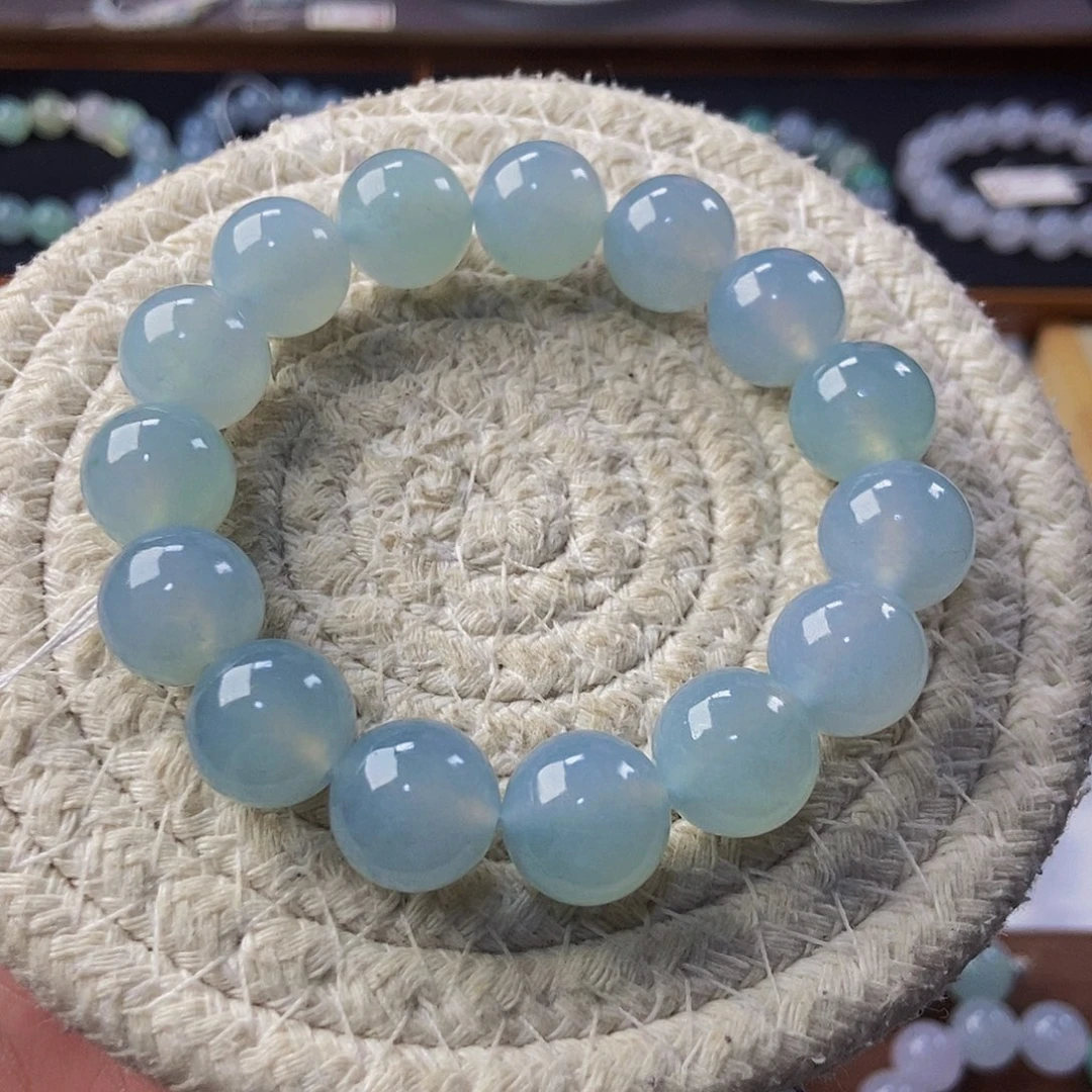 定制翡翠未镶嵌翡翠手串卡14+