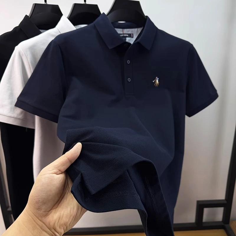 WEBUNSAPET维比萨玻下摆开叉polo衫男短袖夏季上衣服t恤男翻领