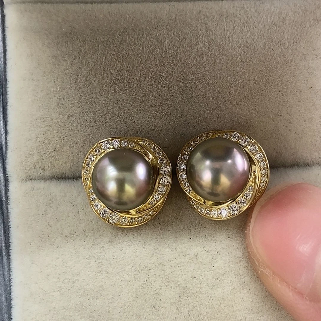 耳饰海水珍珠银S925镶嵌