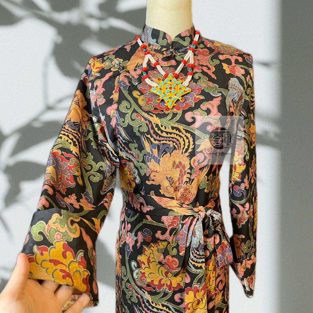 【丹凤朝阳】七吉家经典传统全萝暗花藏族假两件高端博拉裙