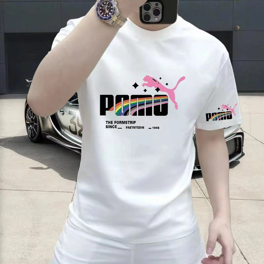 索罗娜棉质冰丝凉感男版新款潮牌短袖时尚百搭圆领男上衣