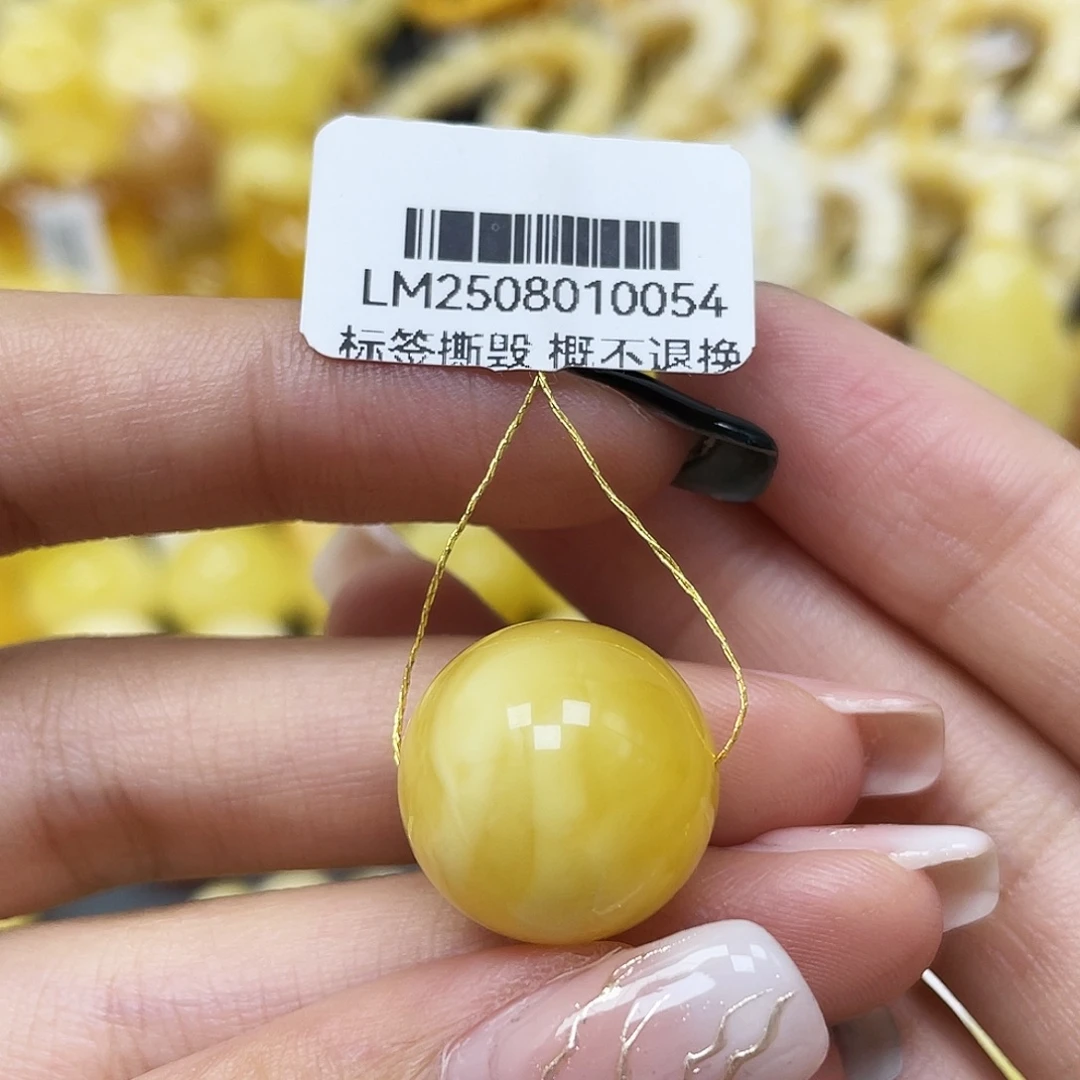 琥珀未镶嵌裸石16.8mm圆珠蜜蜡