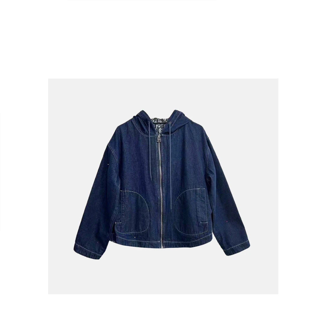【现货】早秋牛仔复古学院新款系列连帽夹克减龄外套87027