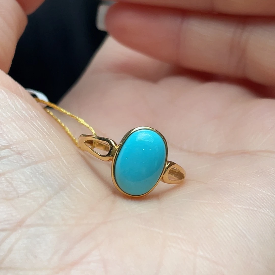 绿松石18K金镶嵌戒指