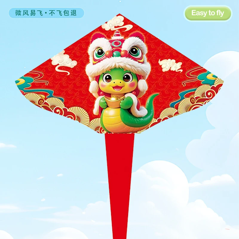 蛇年卡通风筝2025新款潍坊风筝易飞带线轮