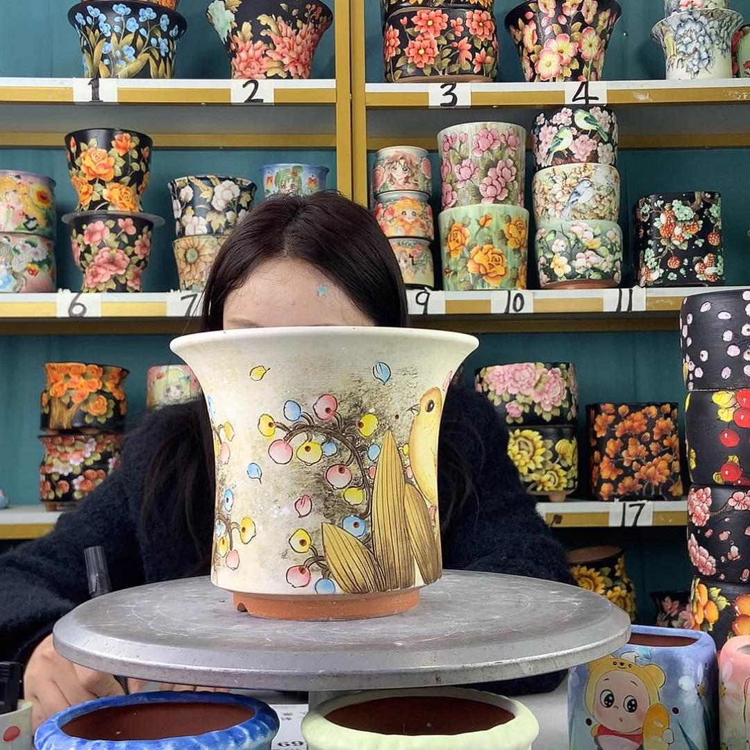 陶景德镇手工花盆368