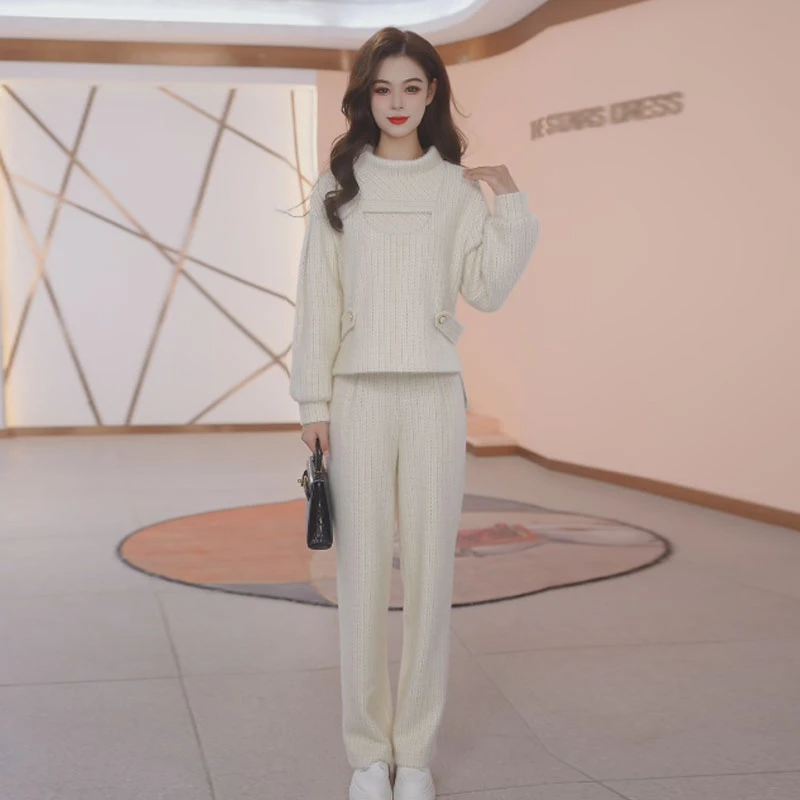 【两件套】春季时尚修身气质洋气休闲收腰显瘦减龄宽松百搭女装套裤