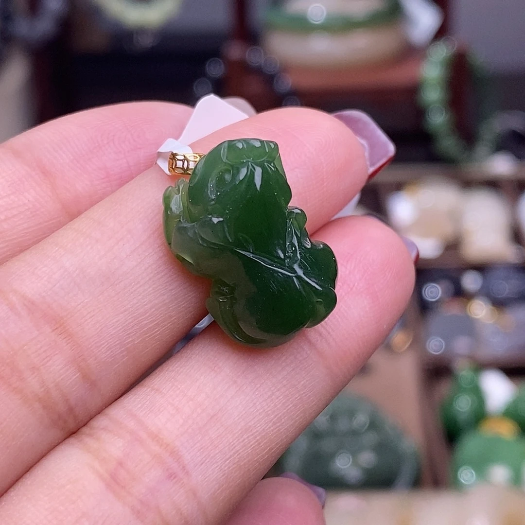 和田玉清货价碧玉金镶貔貅未镶嵌