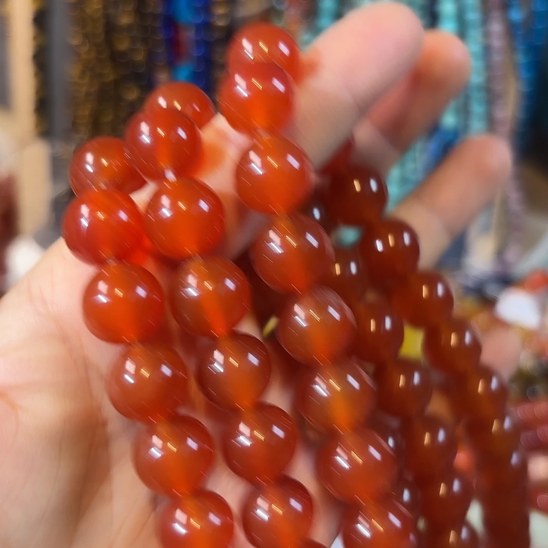 玛瑙/玉髓银S925镀金镶嵌珠宝半成品红玛瑙卡12一条