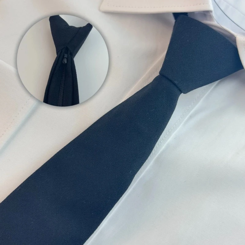 库存老货正品87学院风领带男士商务jk领带易拉带黑色纯色韩版领带