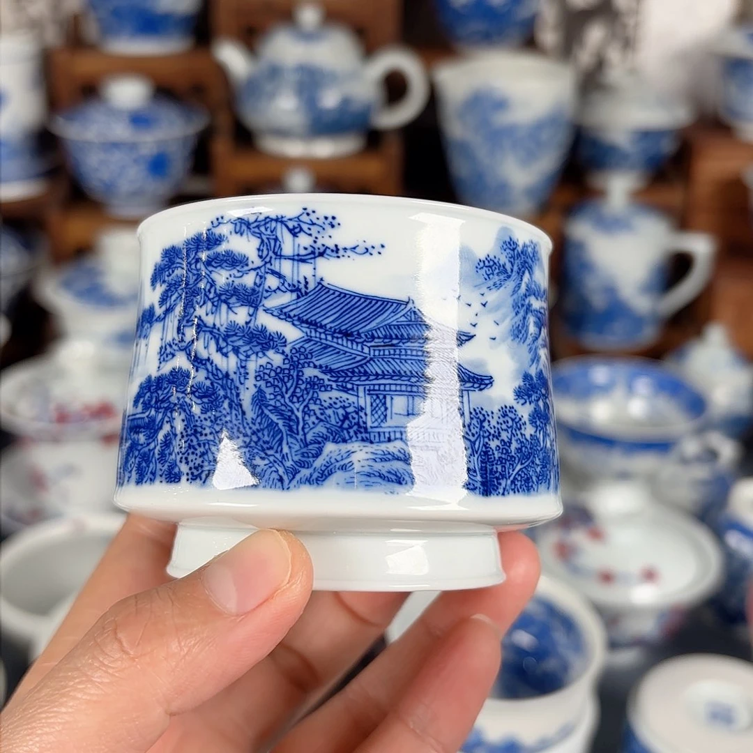 杯火*青花瓷器手绘作品杯