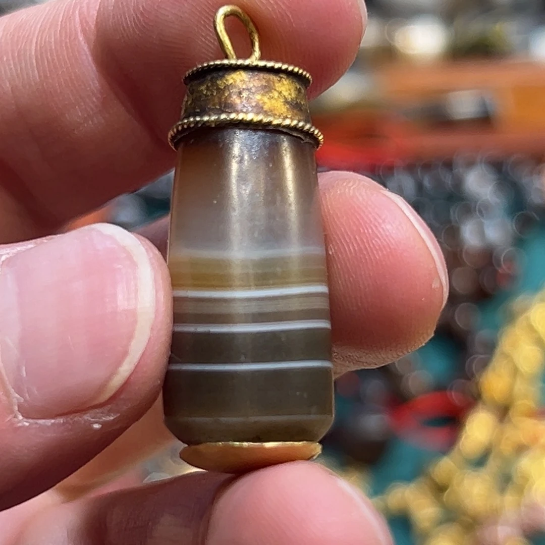 玛瑙/玉髓18K金镶嵌珠宝半成品