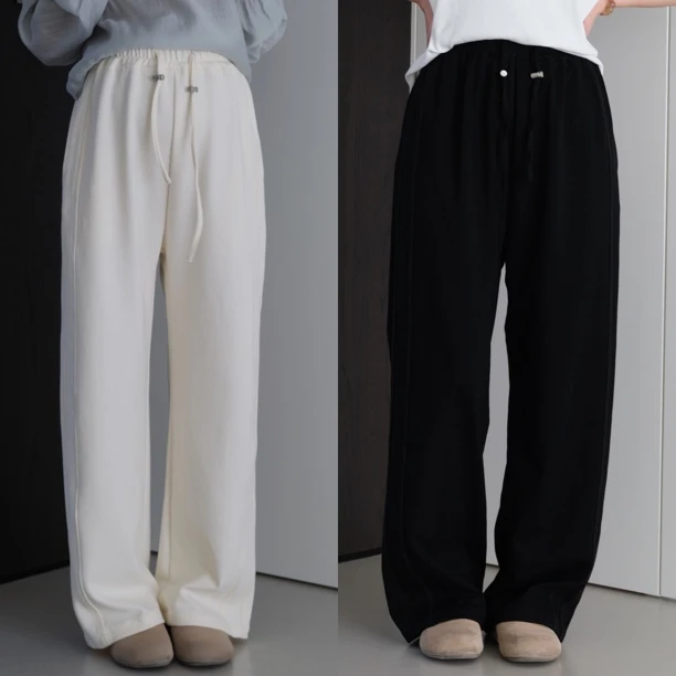 senenmu 百搭阔腿裤 孕妇春夏新款显瘦垂感直筒松紧宽松阔腿裤
