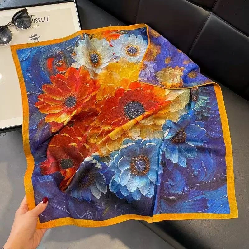 【富贵花开】长巾70*70女士春秋时尚大气丝巾围巾WJ 752