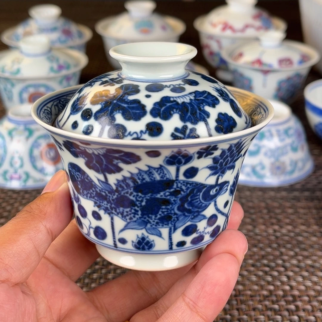 瓷片景德镇陶瓷盖碗