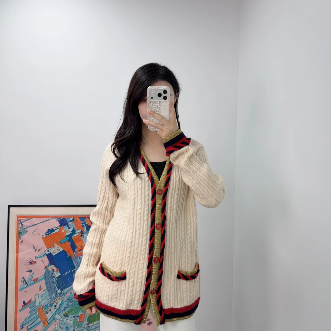 95新 GUCCI/古驰 金线麻花山羊绒针织/251220TYSEZ23