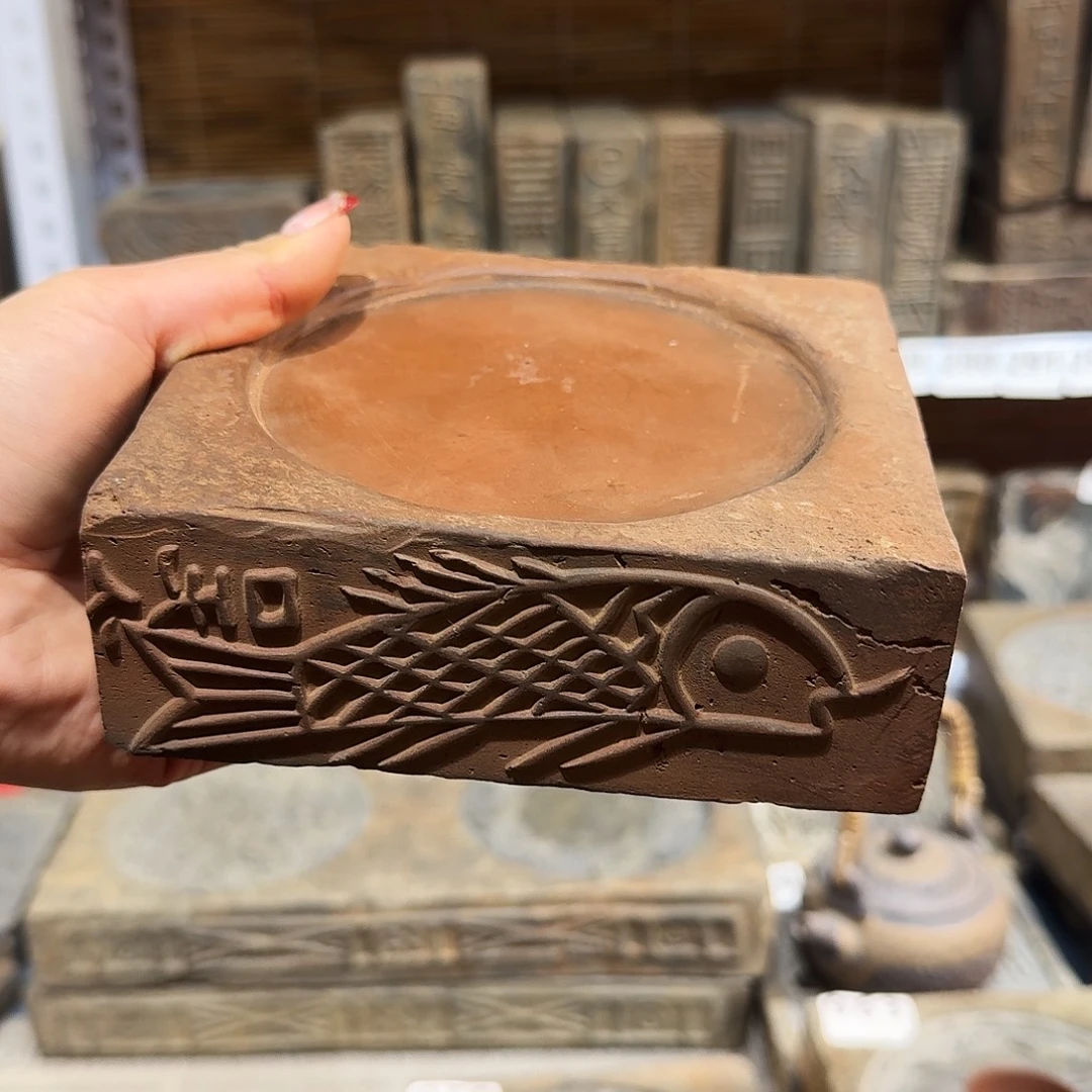 老砖茶台，砚台，画像砖