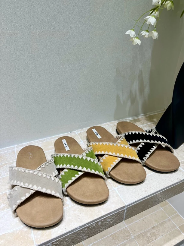 夏季清新手工穿线波西米亚风拖鞋