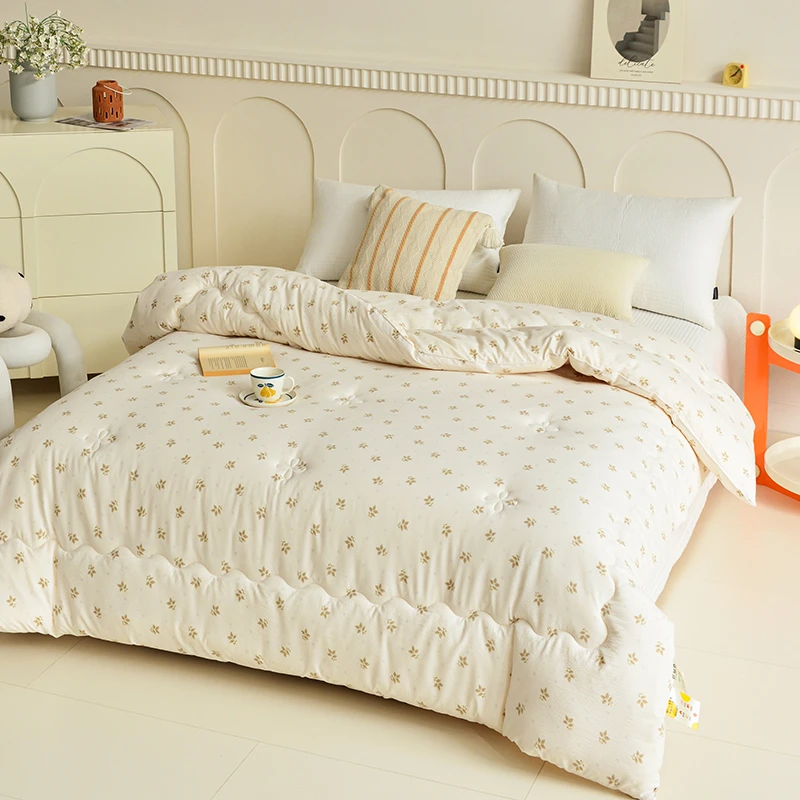 A类双层纱大豆纤维春秋被学生双面款宿舍被子单双人空调被夏凉被